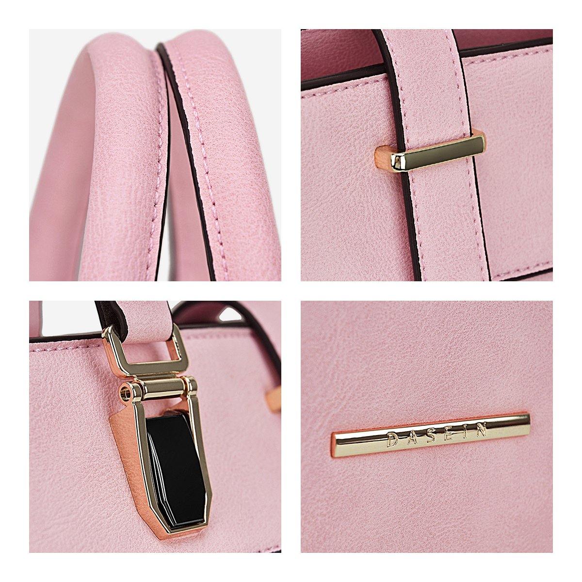 Women Flap-over Belt Top Handle Tote Satchel Purse Work Bag Matching Wristlet bag l Dasein - Dasein Bags