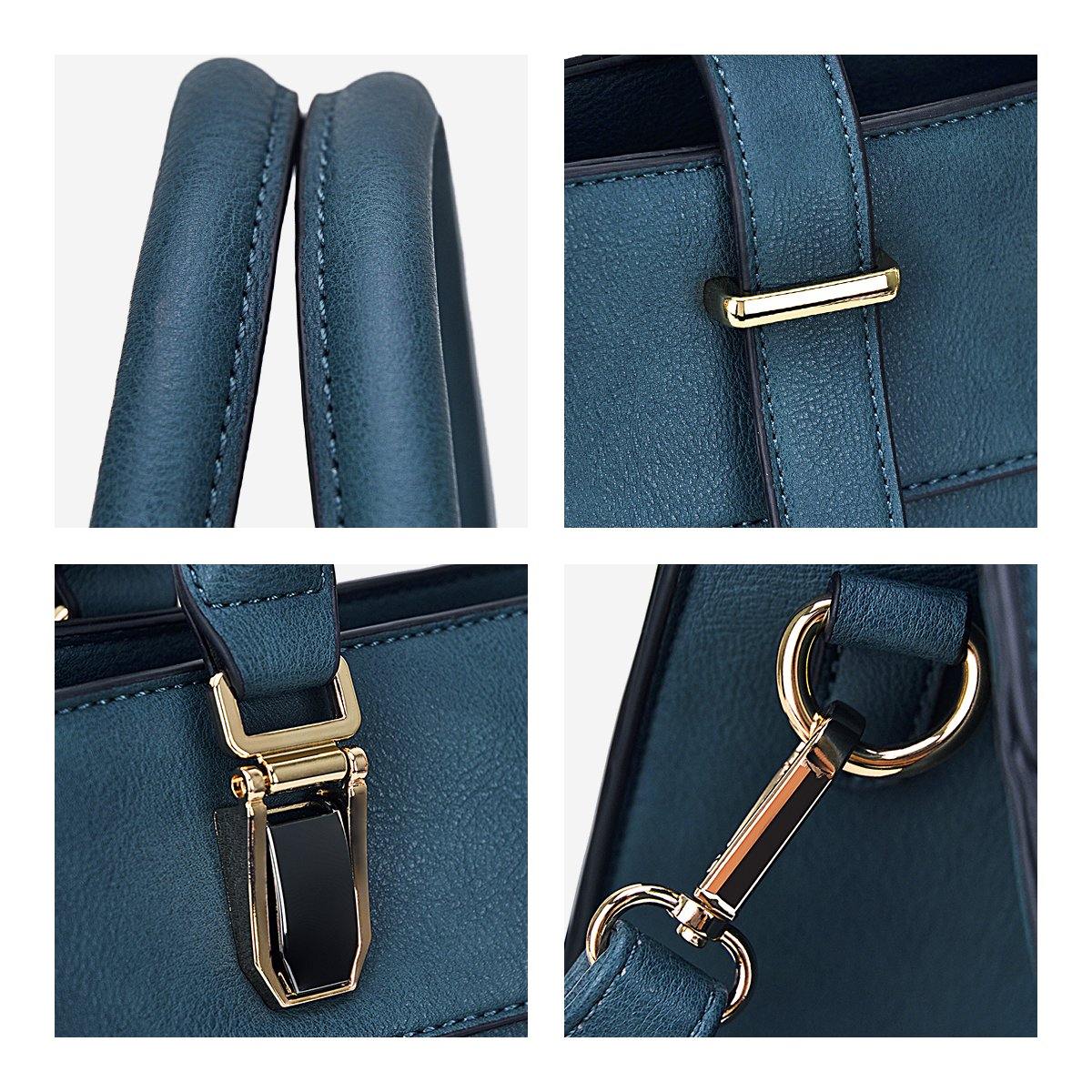 Women Flap-over Belt Top Handle Tote Satchel Purse Work Bag Matching Wristlet bag l Dasein - Dasein Bags