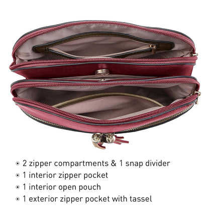 Two-Tone Tassel Crossbody Bag - Dasein Bags