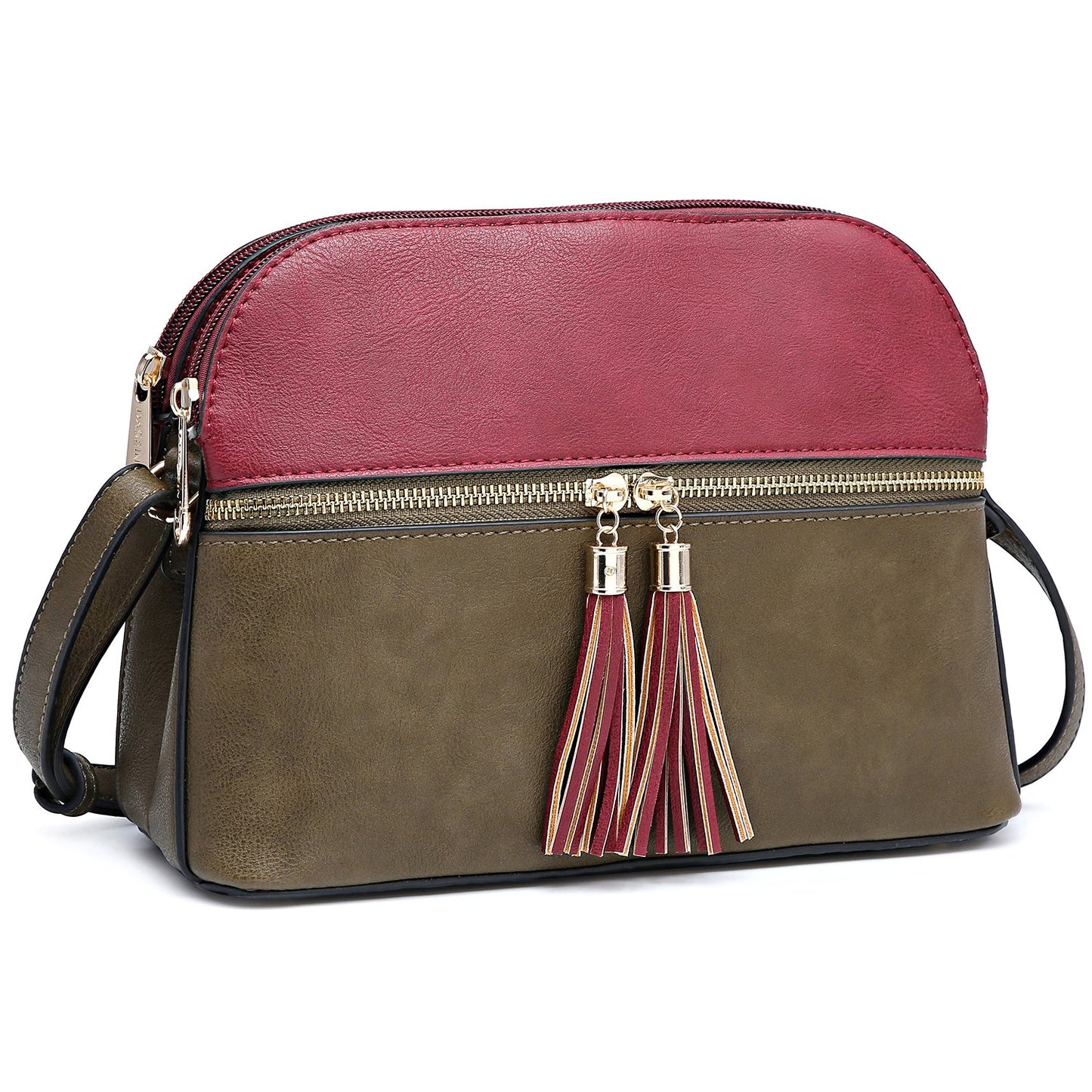 Two-Tone Tassel Crossbody Bag-Crossbody/Messenger bag-Dasein Bags