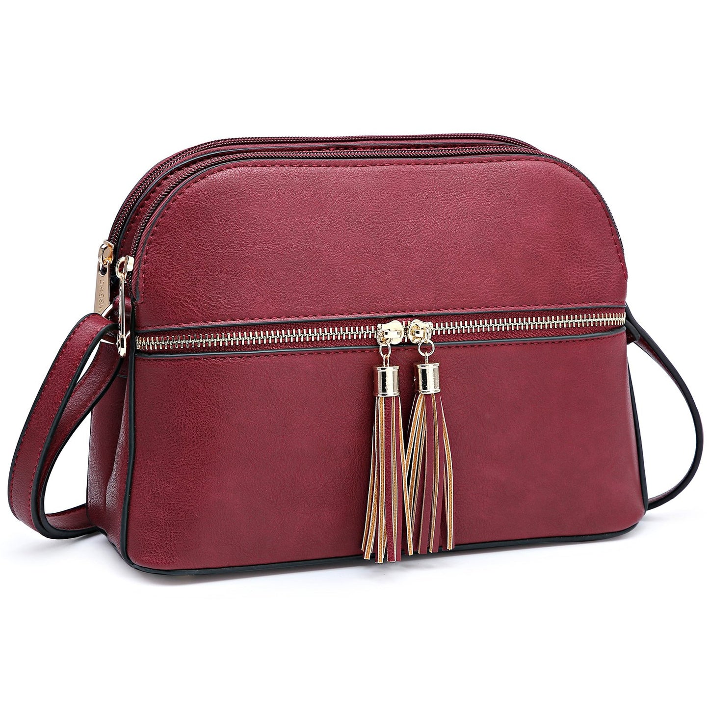 Tassel Front Zipper Crossbody Bag-Crossbody/Messenger bag-Dasein Bags