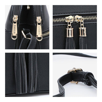 Tassel Front Zipper Crossbody Bag - Dasein Bags