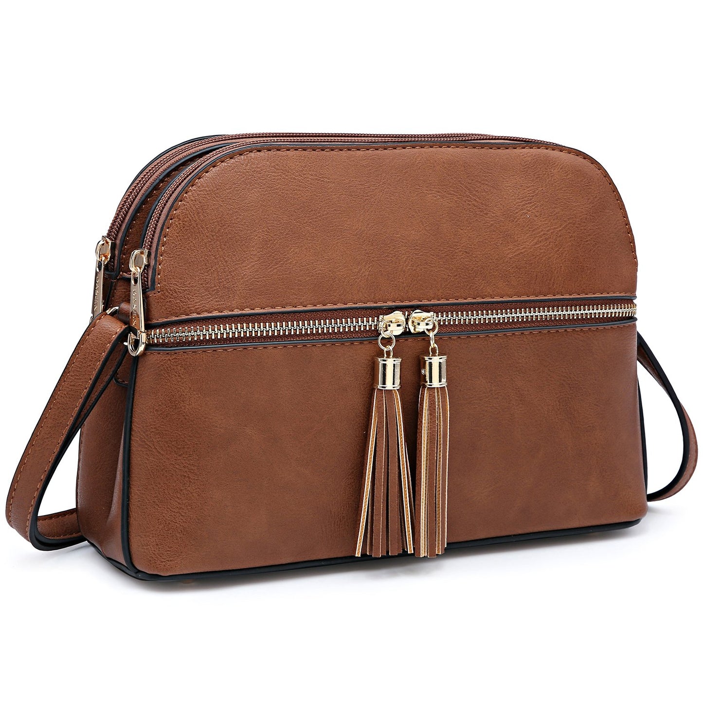 Tassel Front Zipper Crossbody Bag-Crossbody/Messenger bag-Dasein Bags