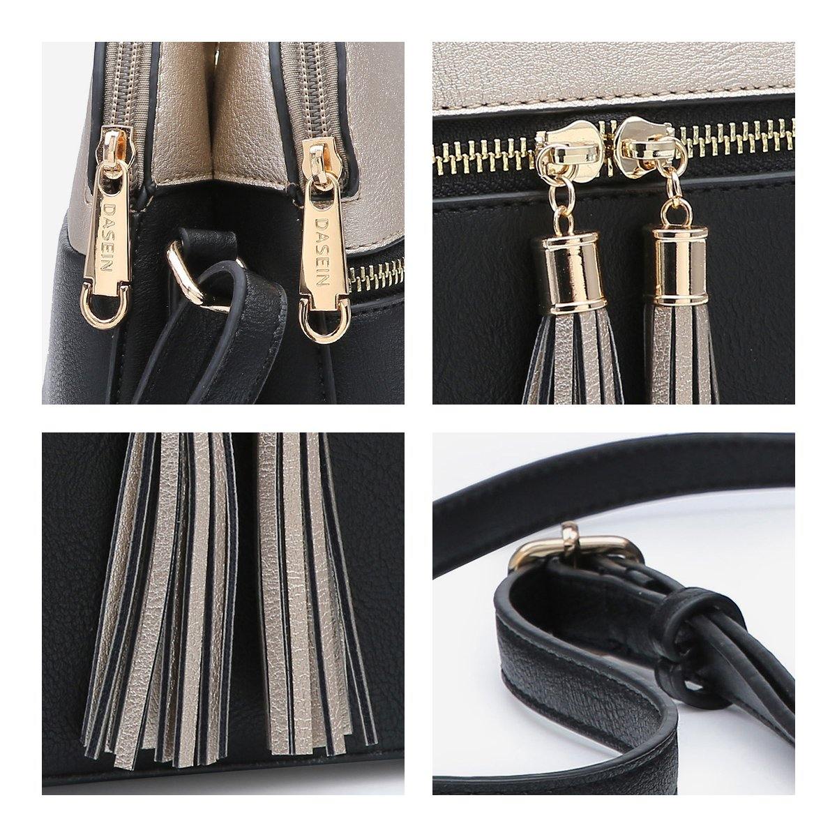 Two-Tone Tassel Crossbody Bag - Dasein Bags