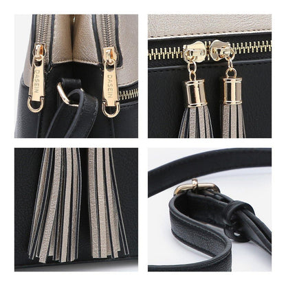 Two-Tone Tassel Crossbody Bag - Dasein Bags