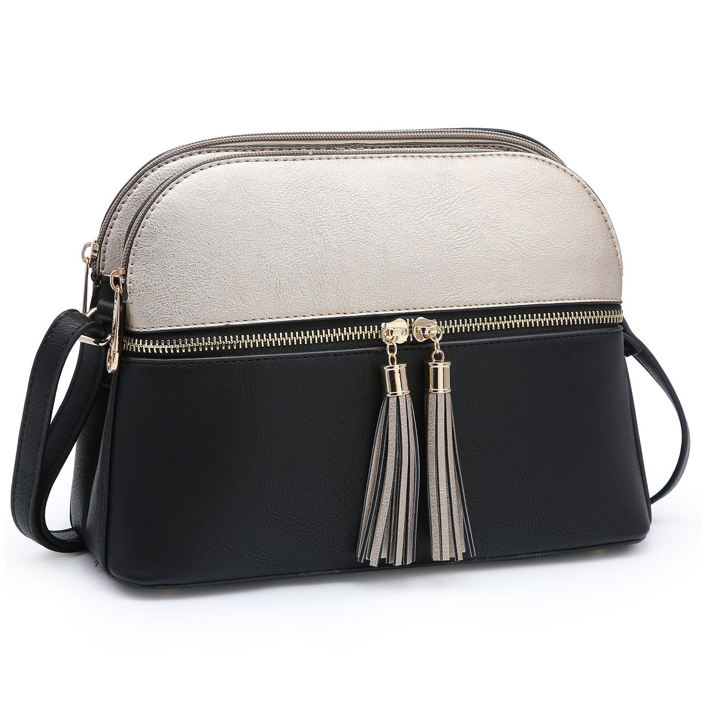 Two-Tone Tassel Crossbody Bag-Crossbody/Messenger bag-Dasein Bags