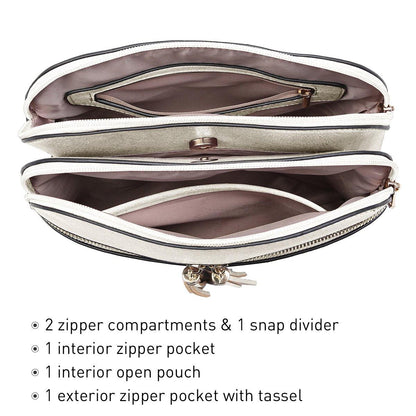 Tassel Front Zipper Crossbody Bag - Dasein Bags