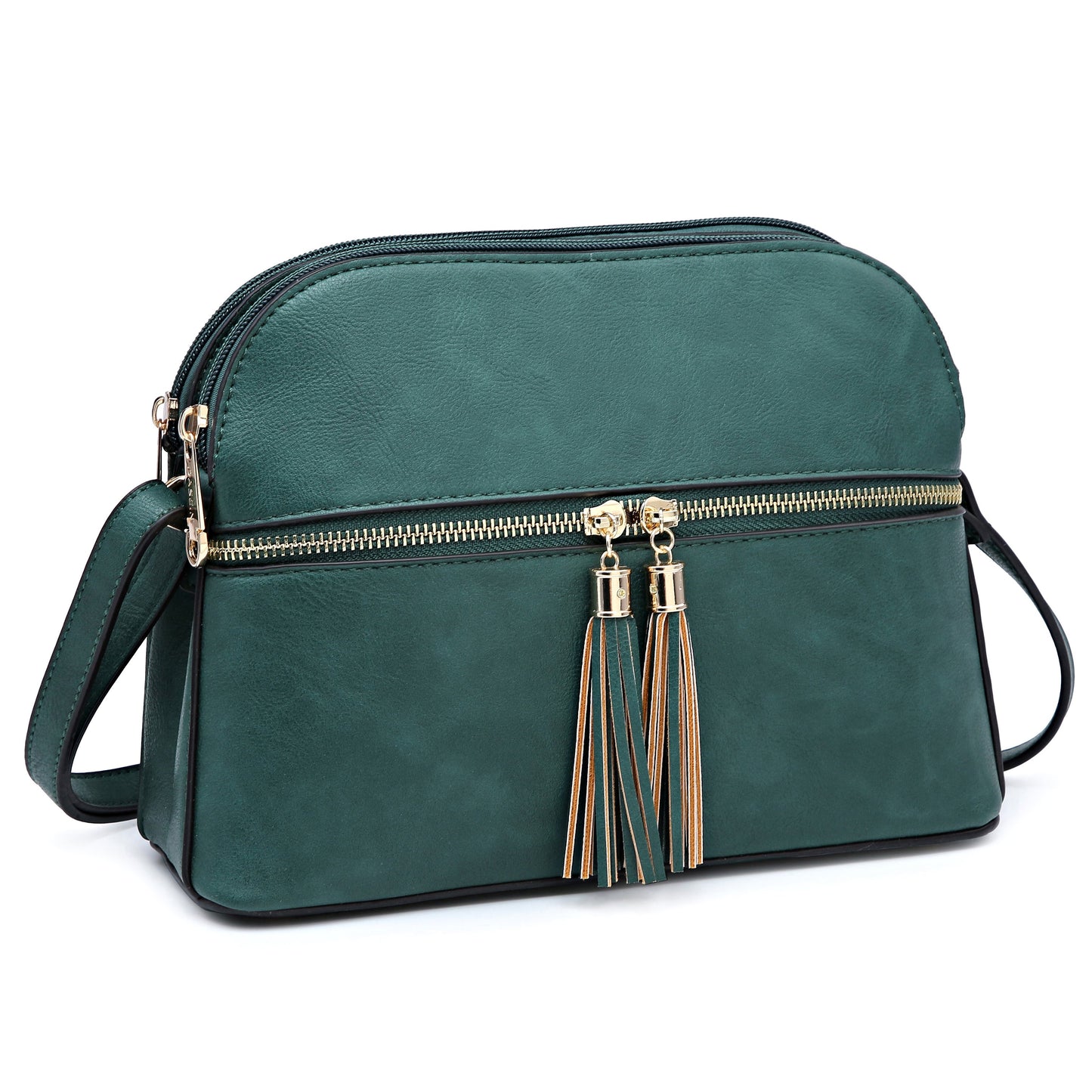 Tassel Front Zipper Crossbody Bag-Crossbody/Messenger bag-Dasein Bags