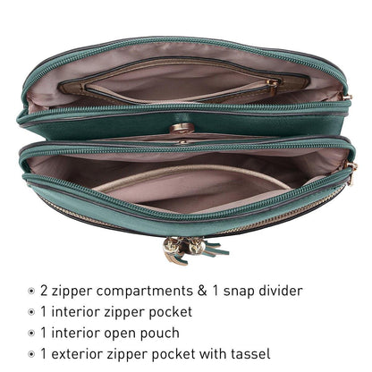 Two-Tone Tassel Crossbody Bag - Dasein Bags