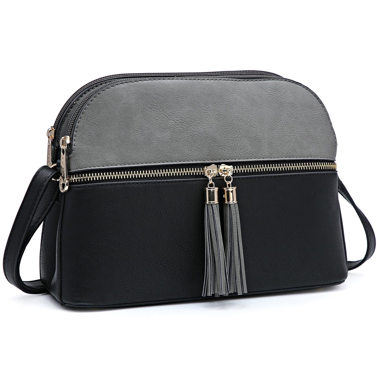 Two-Tone Tassel Crossbody Bag-Crossbody/Messenger bag-Dasein Bags