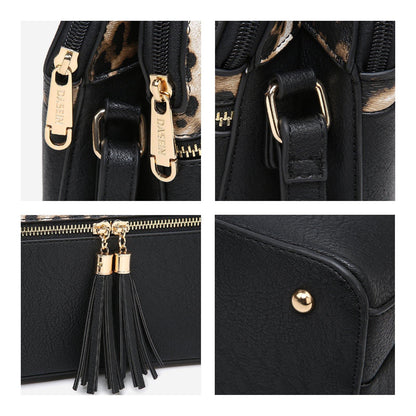 Two-Tone Tassel Crossbody Bag - Dasein Bags
