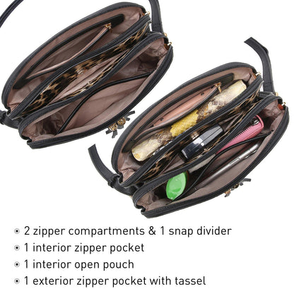 Two-Tone Tassel Crossbody Bag - Dasein Bags