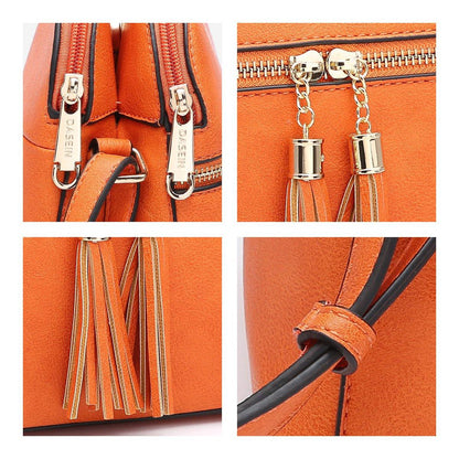 Tassel Front Zipper Crossbody Bag - Dasein Bags