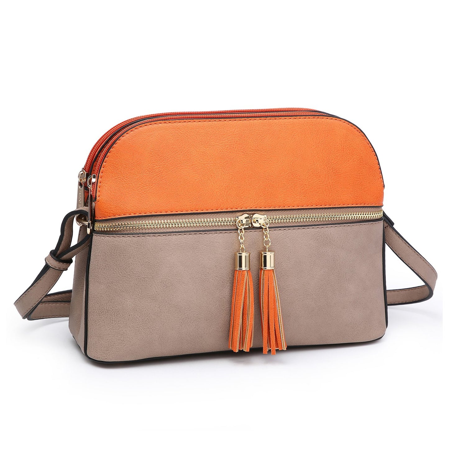 Two-Tone Tassel Crossbody Bag-Crossbody/Messenger bag-Dasein Bags