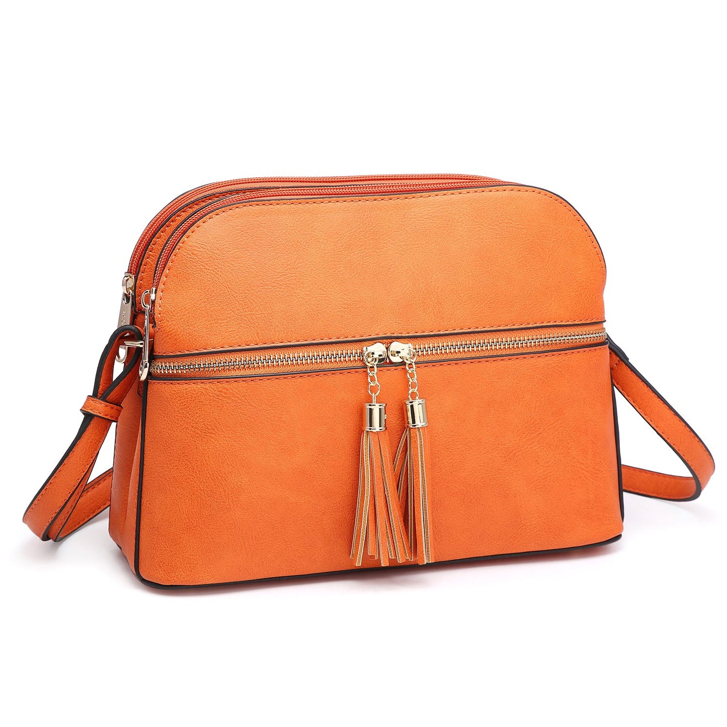 Tassel Front Zipper Crossbody Bag-Crossbody/Messenger bag-Dasein Bags