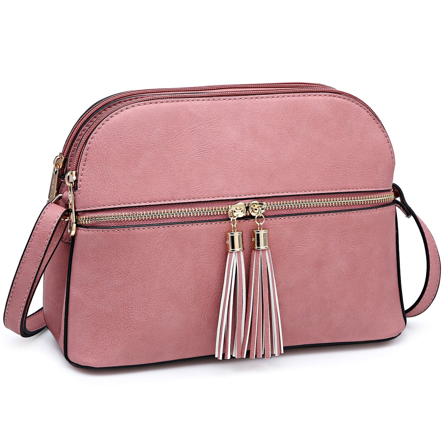 Tassel Front Zipper Crossbody Bag-Crossbody/Messenger bag-Dasein Bags