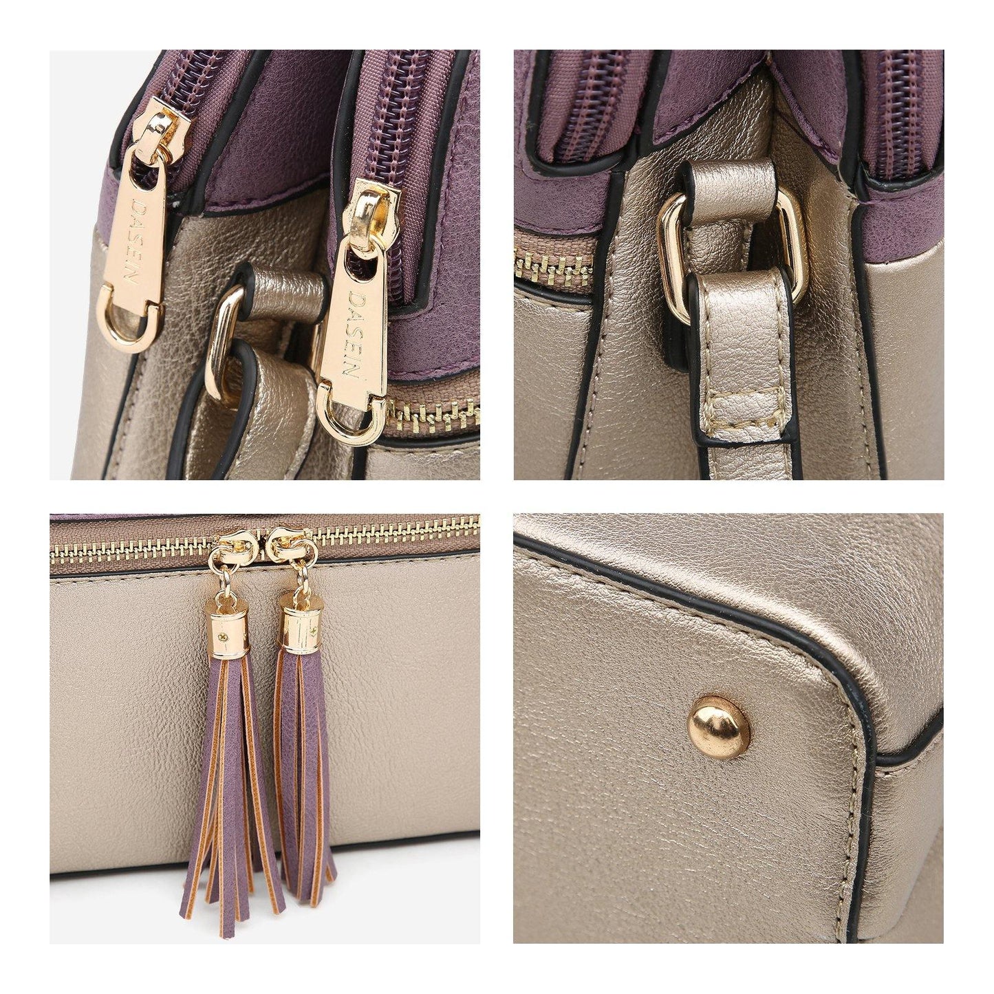 Two-Tone Tassel Crossbody Bag - Dasein Bags