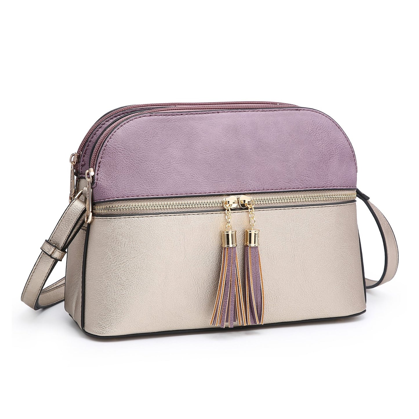 Two-Tone Tassel Crossbody Bag-Crossbody/Messenger bag-Dasein Bags