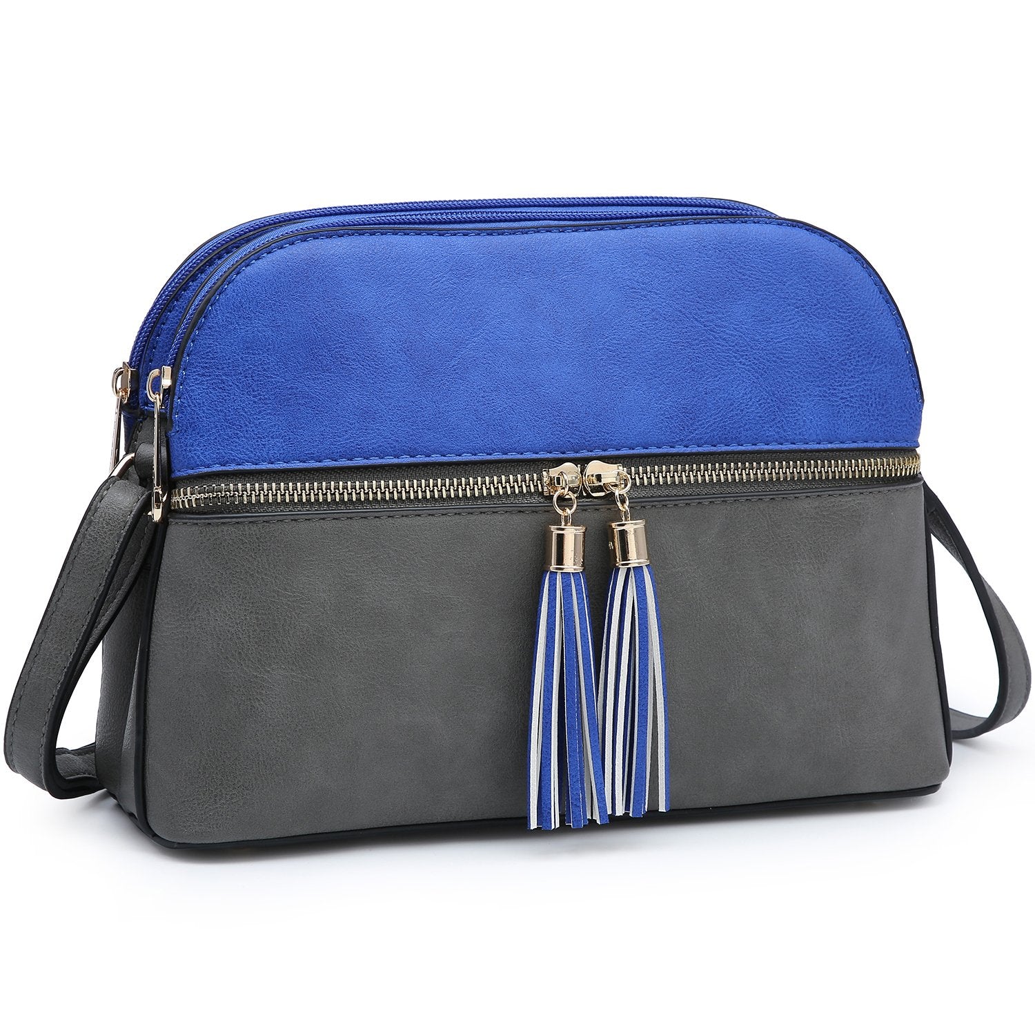 Two-Tone Tassel Crossbody Bag-Crossbody/Messenger bag-Dasein Bags