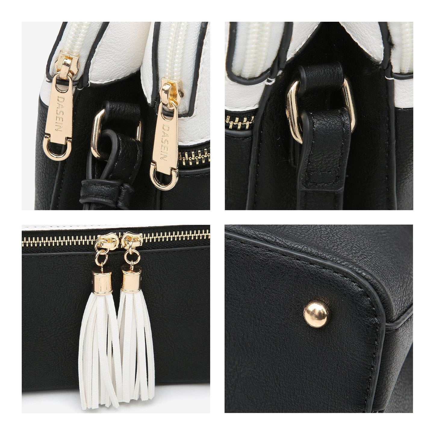 Two-Tone Tassel Crossbody Bag - Dasein Bags