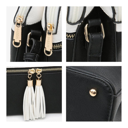 Two-Tone Tassel Crossbody Bag - Dasein Bags