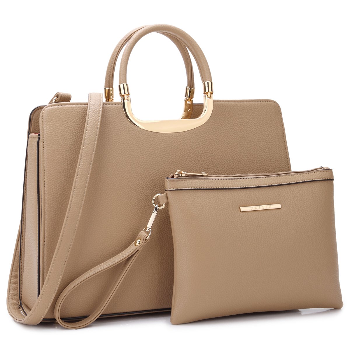 Pebble Texture Handbag with Matching Wristlet-Handbags & Purses-Dasein Bags