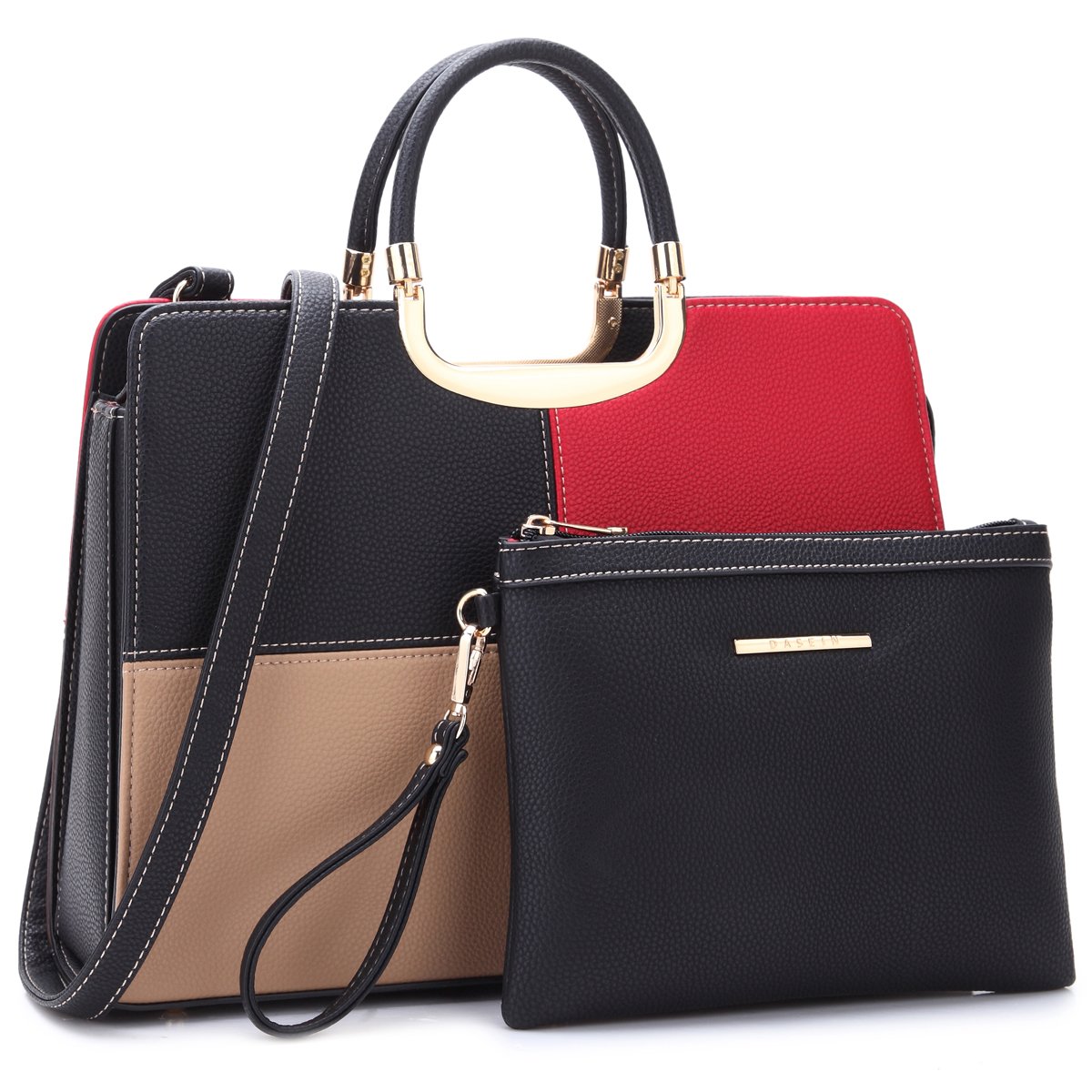 Pebble Texture Handbag with Matching Wristlet-Handbags & Purses-Dasein Bags