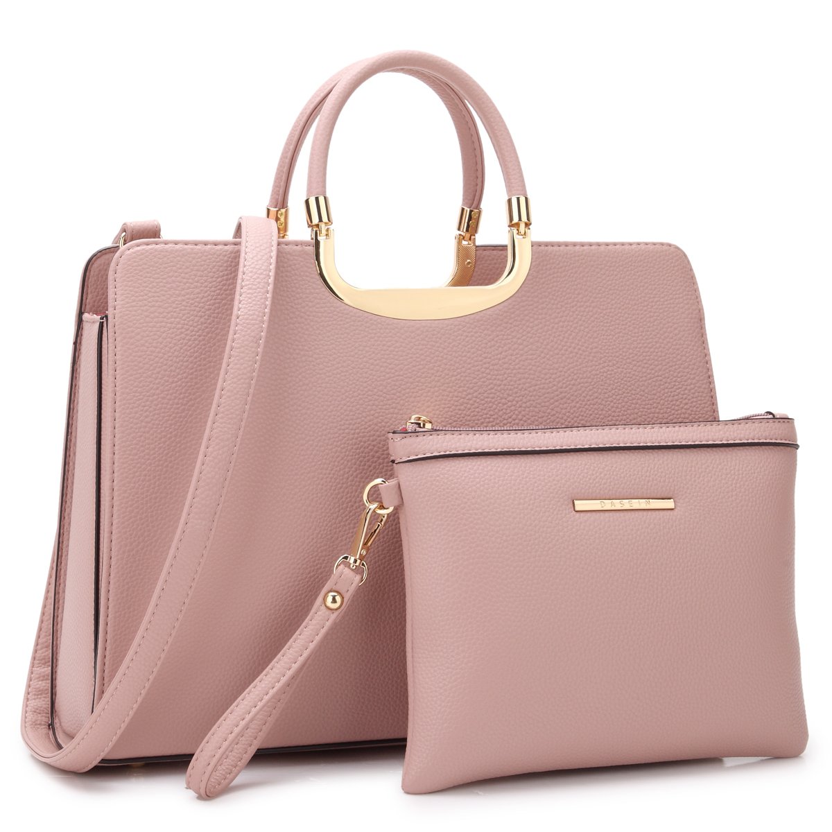 Pebble Texture Handbag with Matching Wristlet-Handbags & Purses-Dasein Bags