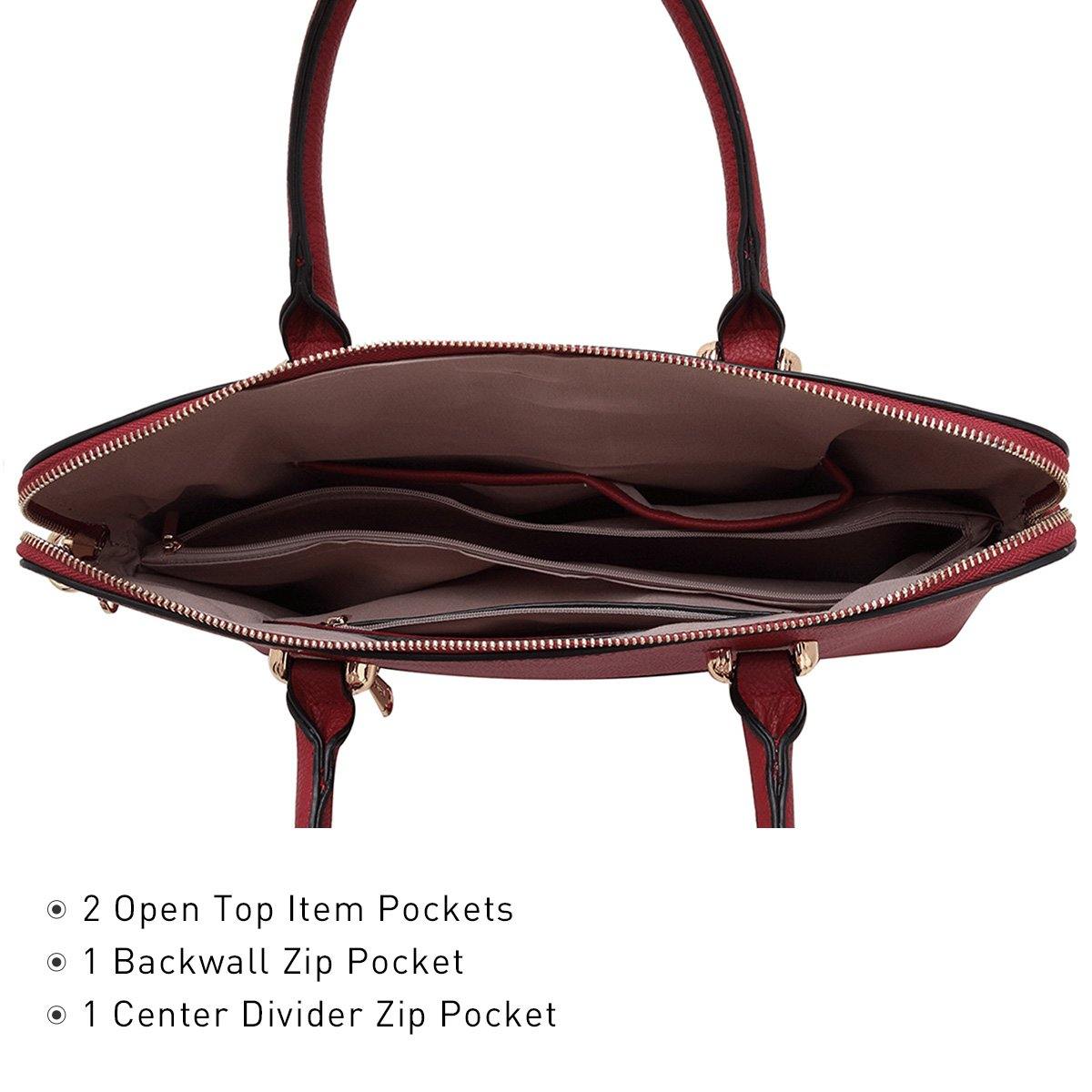 Women Slim Purse Vegan Leather Work Bag Tote with Matching Clutch Dasein - Dasein Bags