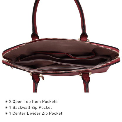 Women Slim Purse Vegan Leather Work Bag Tote with Matching Clutch Dasein - Dasein Bags