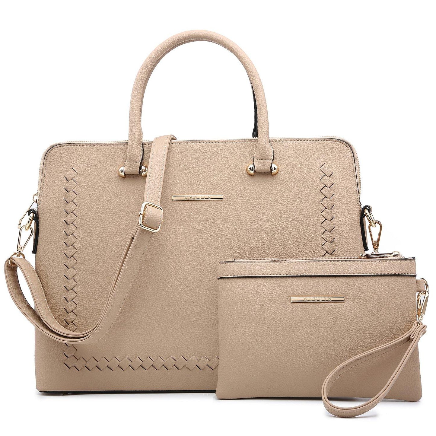 Women Slim Purse Vegan Leather Work Bag Tote with Matching Clutch Dasein - Dasein Bags