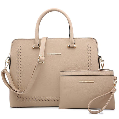 Women Slim Purse Vegan Leather Work Bag Tote with Matching Clutch Dasein - Dasein Bags