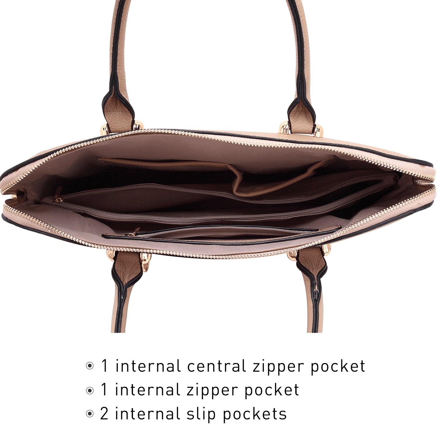 Women Slim Purse Vegan Leather Work Bag Tote with Matching Clutch Dasein - Dasein Bags