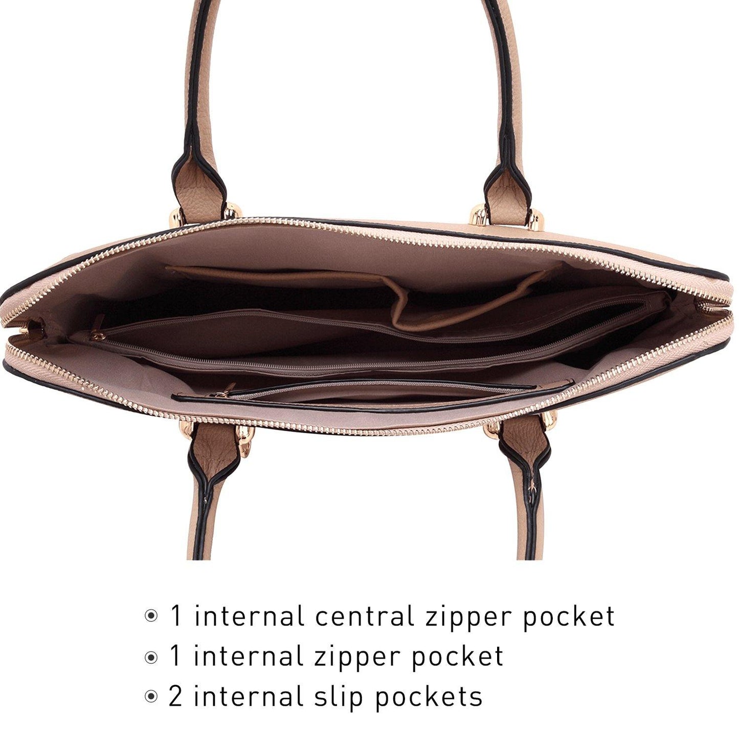 Women Slim Purse Vegan Leather Work Bag Tote with Matching Clutch Dasein - Dasein Bags