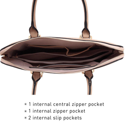 Women Slim Purse Vegan Leather Work Bag Tote with Matching Clutch Dasein - Dasein Bags