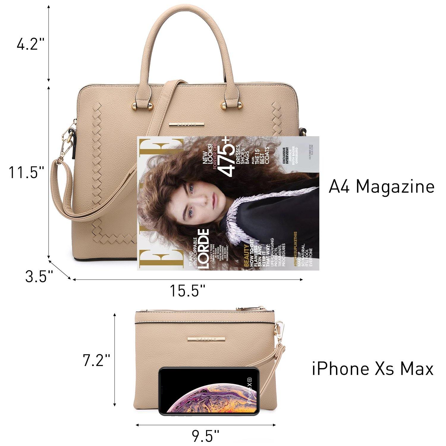 Women Slim Purse Vegan Leather Work Bag Tote with Matching Clutch Dasein - Dasein Bags