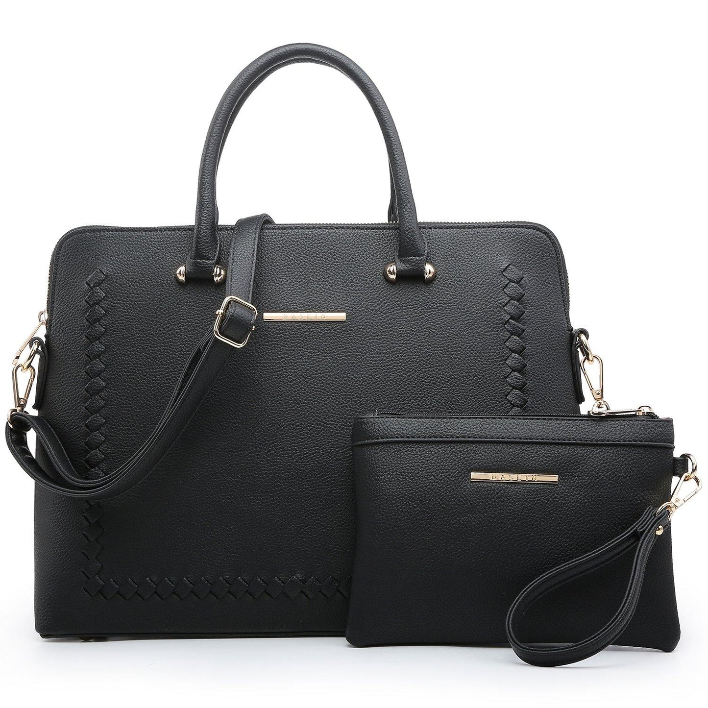 Women Slim Purse Vegan Leather Work Bag Tote with Matching Clutch Dasein - Dasein Bags