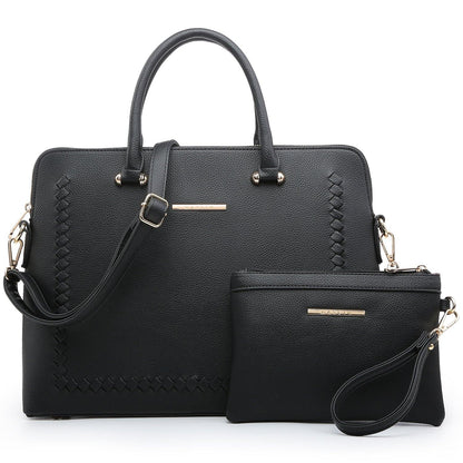 Women Slim Purse Vegan Leather Work Bag Tote with Matching Clutch Dasein - Dasein Bags