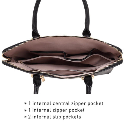 Women Slim Purse Vegan Leather Work Bag Tote with Matching Clutch Dasein - Dasein Bags