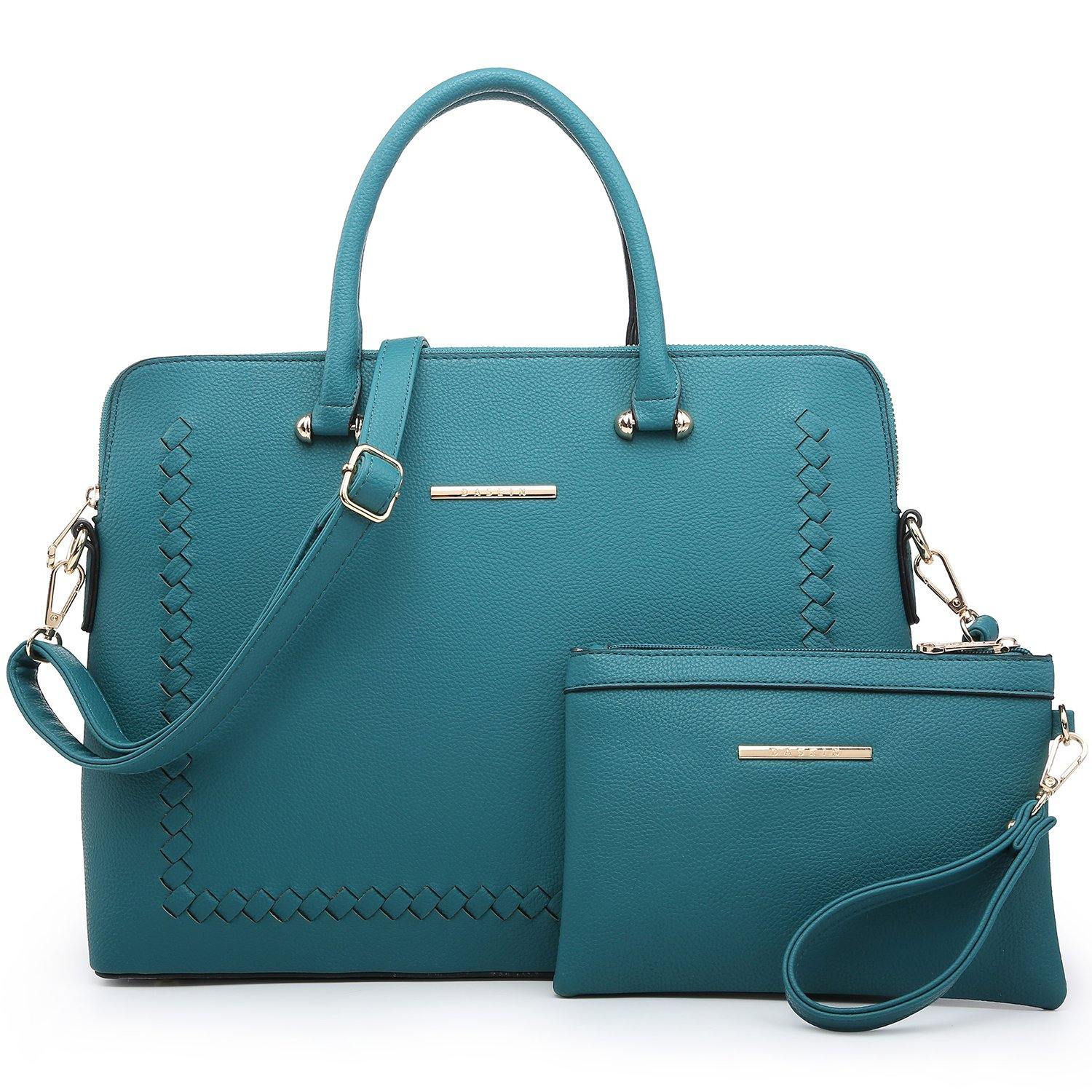 Women Slim Purse Vegan Leather Work Bag Tote with Matching Clutch Dasein - Dasein Bags