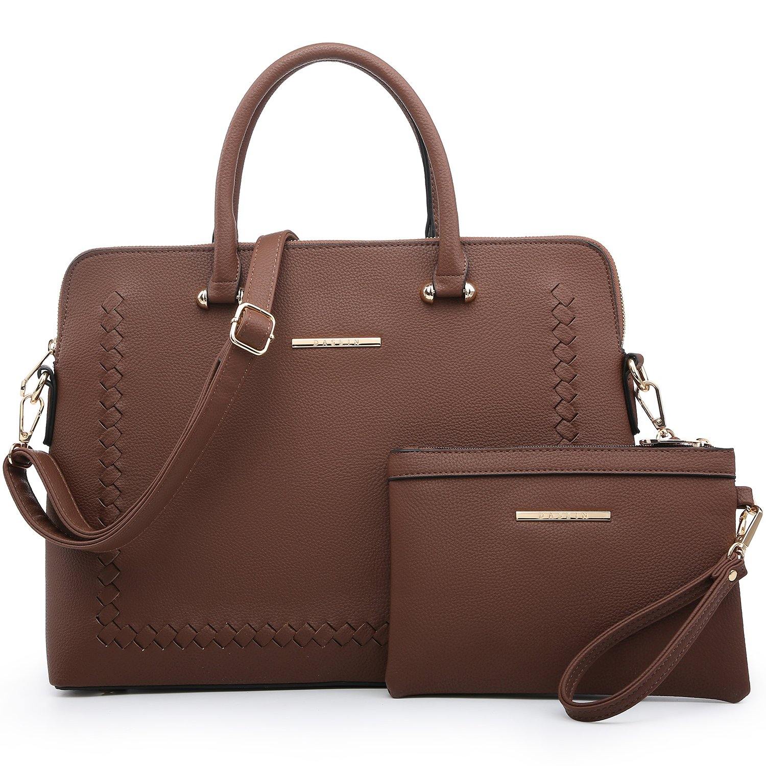 Women Slim Purse Vegan Leather Work Bag Tote with Matching Clutch Dasein - Dasein Bags