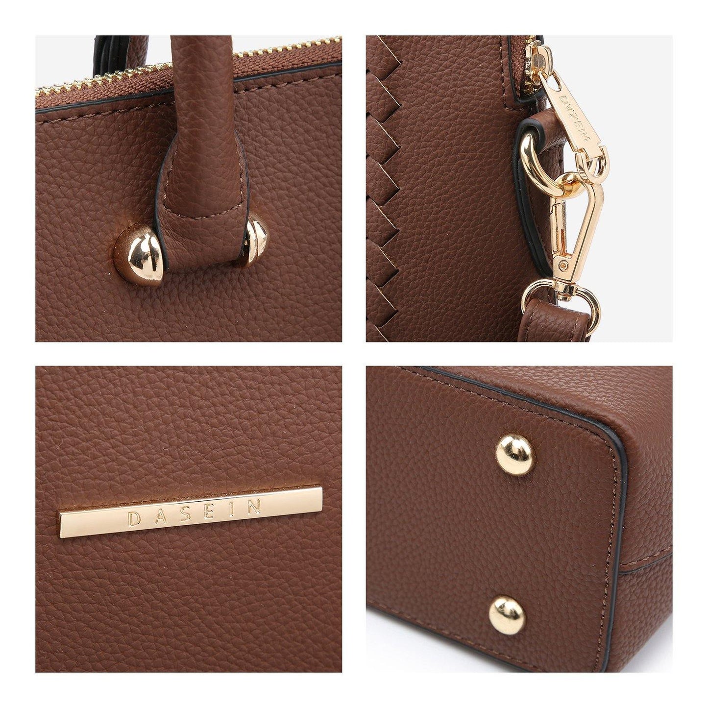 Women Slim Purse Vegan Leather Work Bag Tote with Matching Clutch Dasein - Dasein Bags