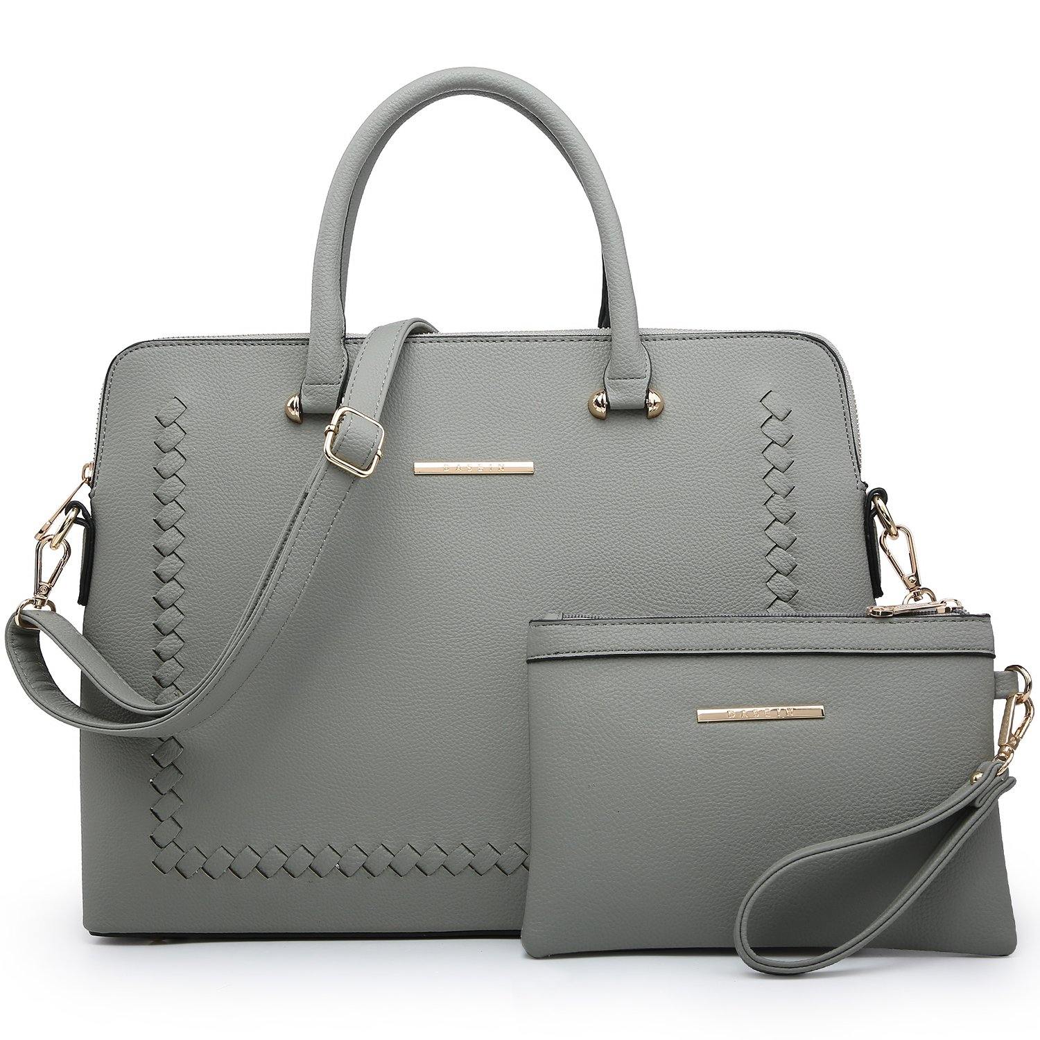 Women Slim Purse Vegan Leather Work Bag Tote with Matching Clutch Dasein - Dasein Bags