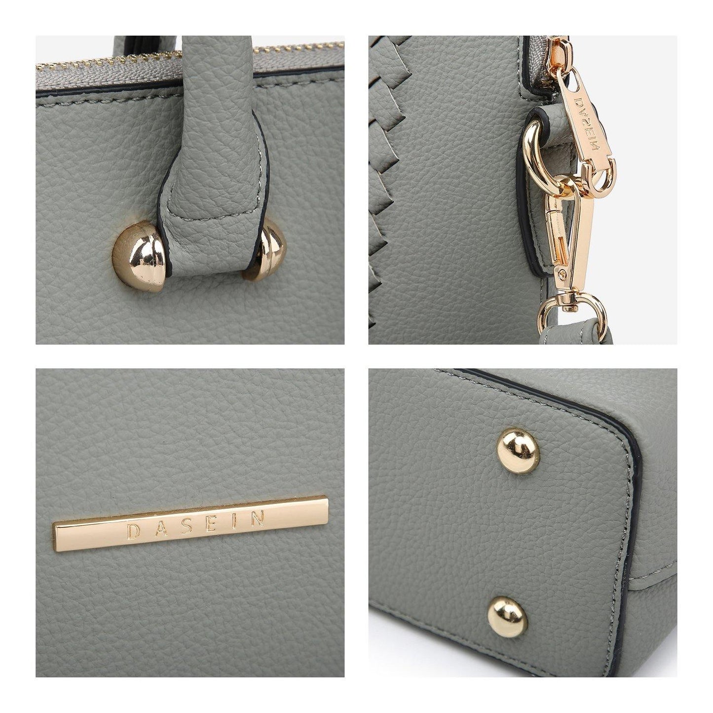 Women Slim Purse Vegan Leather Work Bag Tote with Matching Clutch Dasein - Dasein Bags