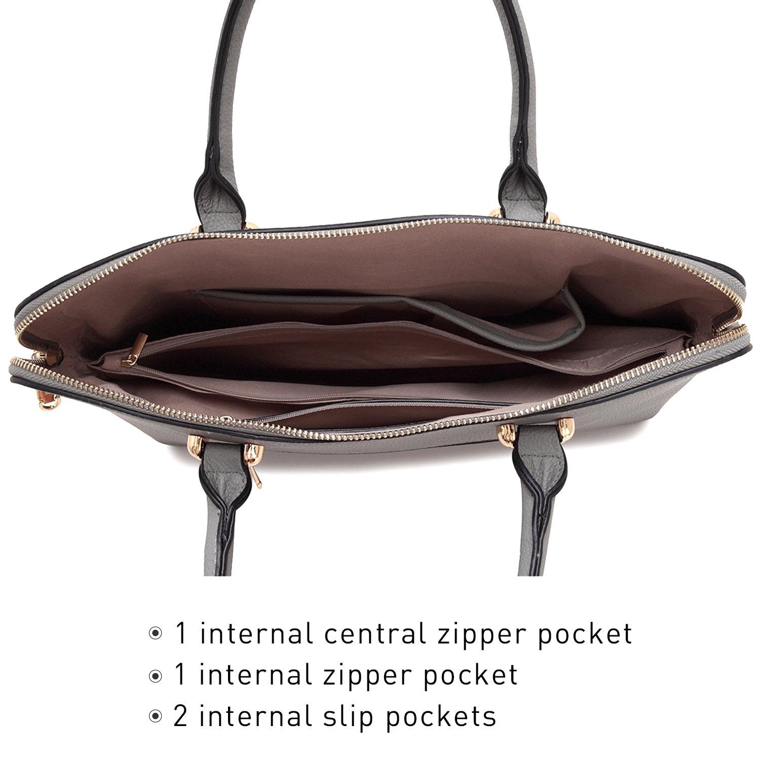 Women Slim Purse Vegan Leather Work Bag Tote with Matching Clutch Dasein - Dasein Bags