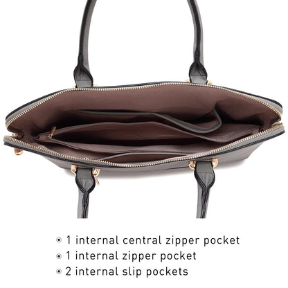 Women Slim Purse Vegan Leather Work Bag Tote with Matching Clutch Dasein - Dasein Bags