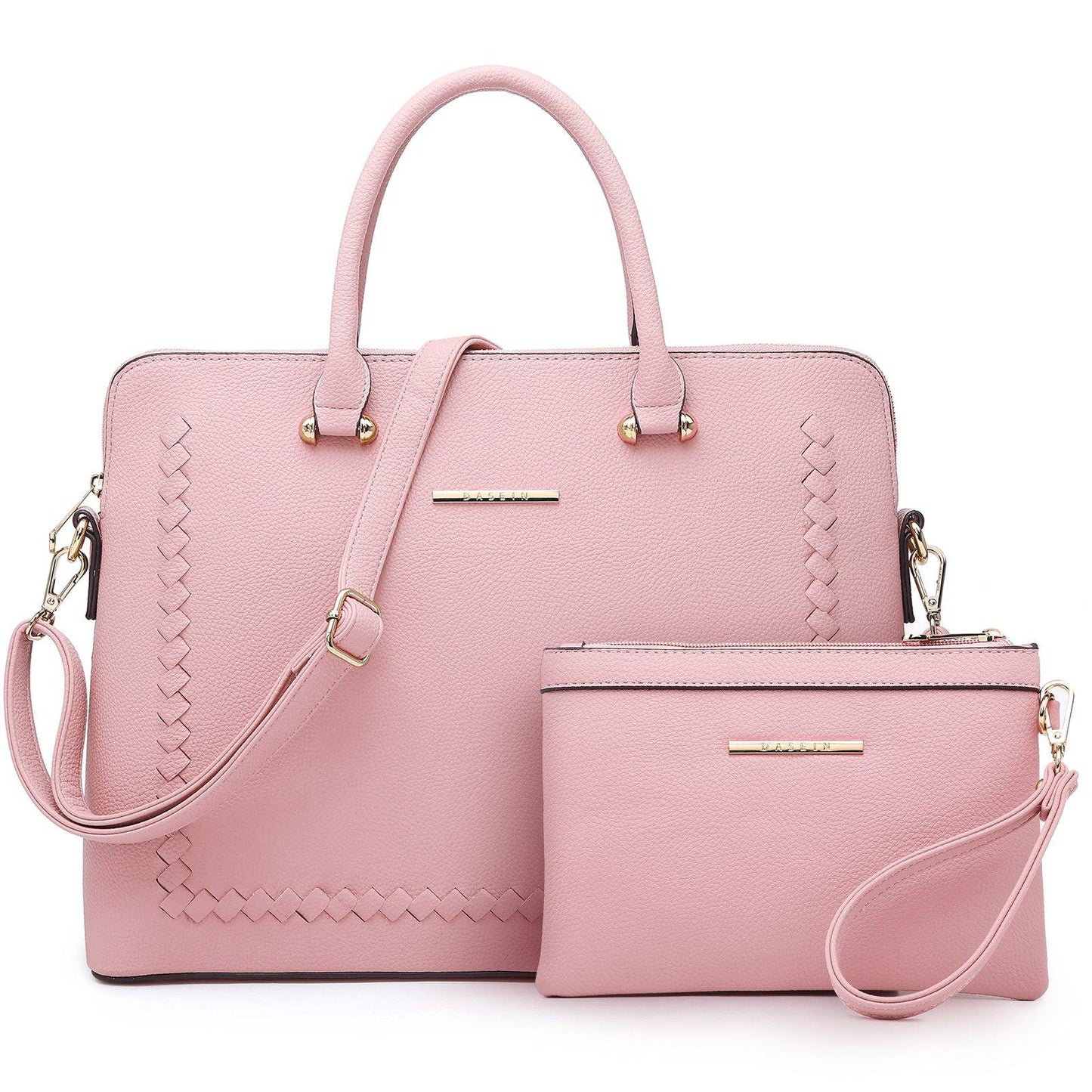 Women Slim Purse Vegan Leather Work Bag Tote with Matching Clutch Dasein - Dasein Bags