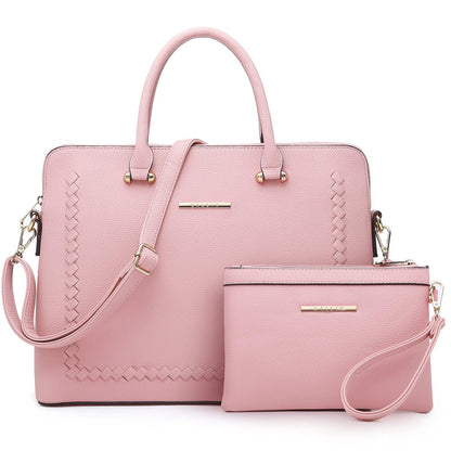 Women Slim Purse Vegan Leather Work Bag Tote with Matching Clutch Dasein - Dasein Bags
