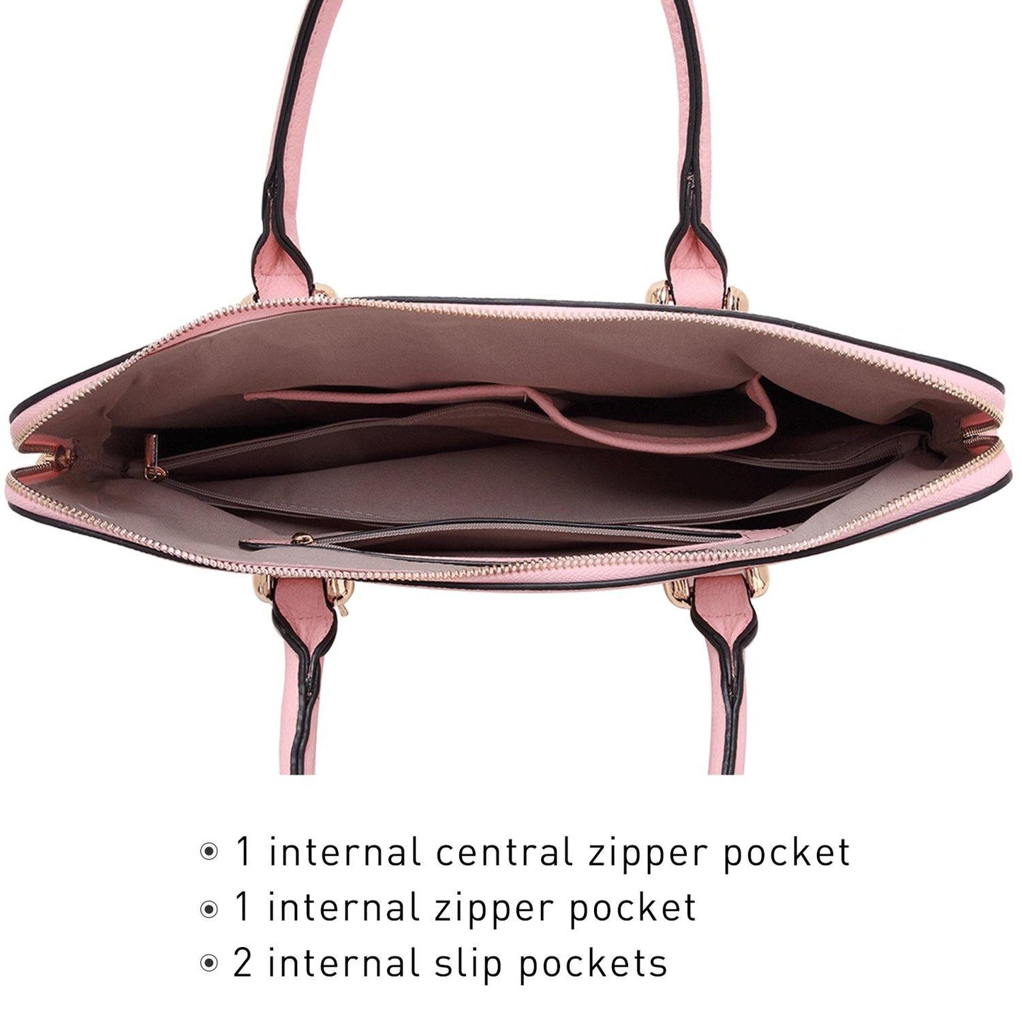 Women Slim Purse Vegan Leather Work Bag Tote with Matching Clutch Dasein - Dasein Bags