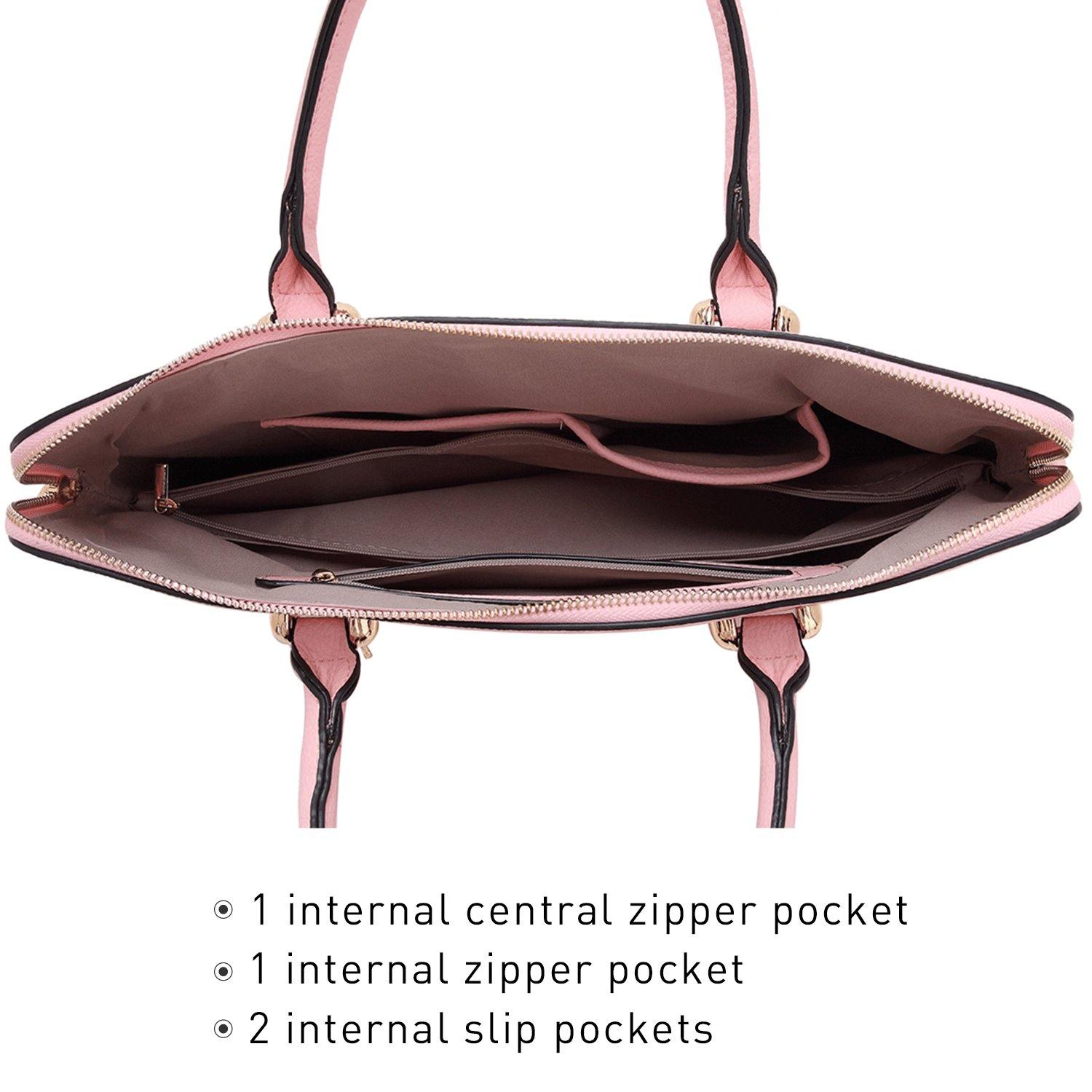 Women Slim Purse Vegan Leather Work Bag Tote with Matching Clutch Dasein - Dasein Bags